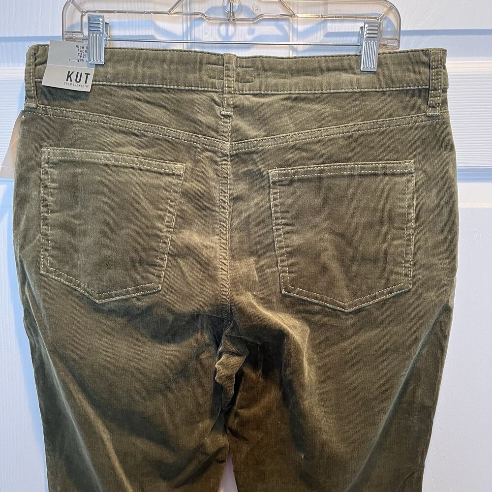 Kut from the Kloth 12P Rachael Fab Ab Mom Jean Corduroy Pants Moss High Rise - Picture 8 of 16